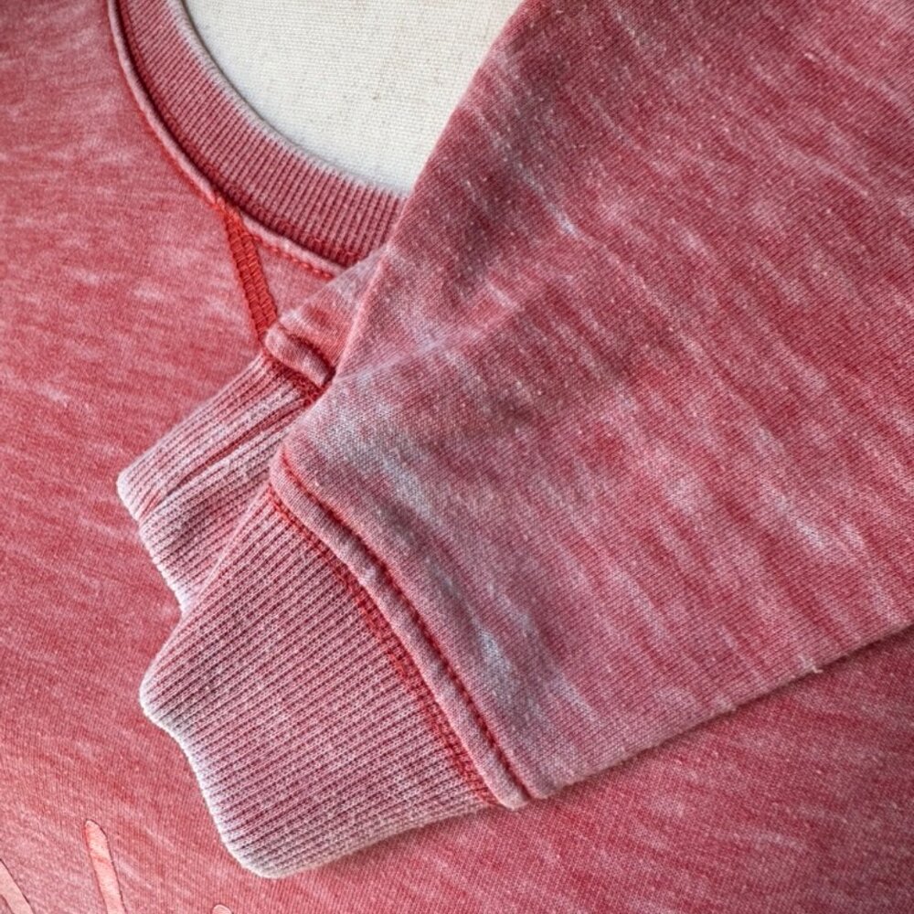 Levi's Womens Distressed Terry Sweatshirt, XL, Coral, Vintage Style - Picture 7 of 14